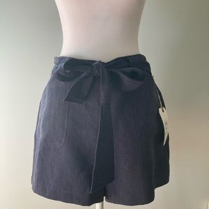Leith ladies high waist blue tie shorts size Medium